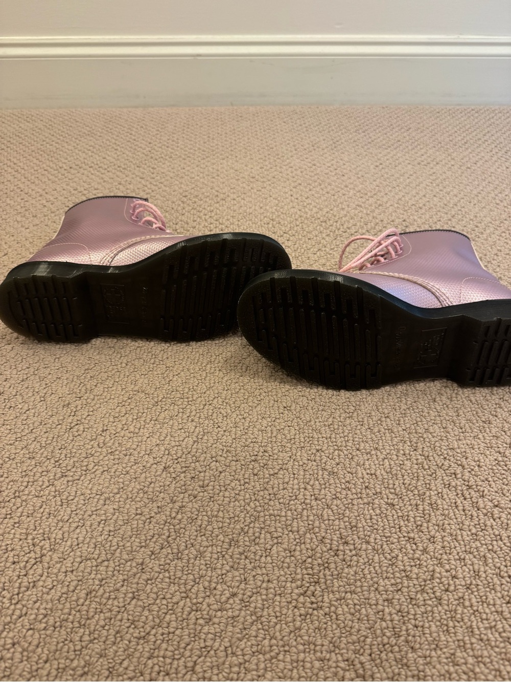 Dr. Martens Metallic Pink Lace-Up Combat Boots - Picture 4 of 6